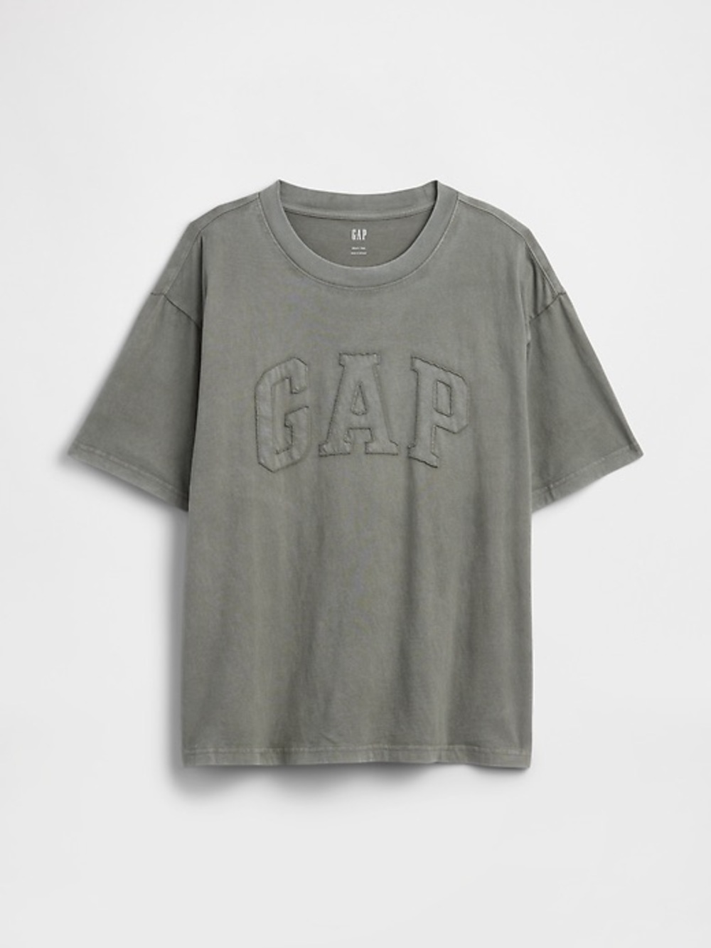 GAP Men's Boxy Tee Charcoal Embroidered Logo size medium